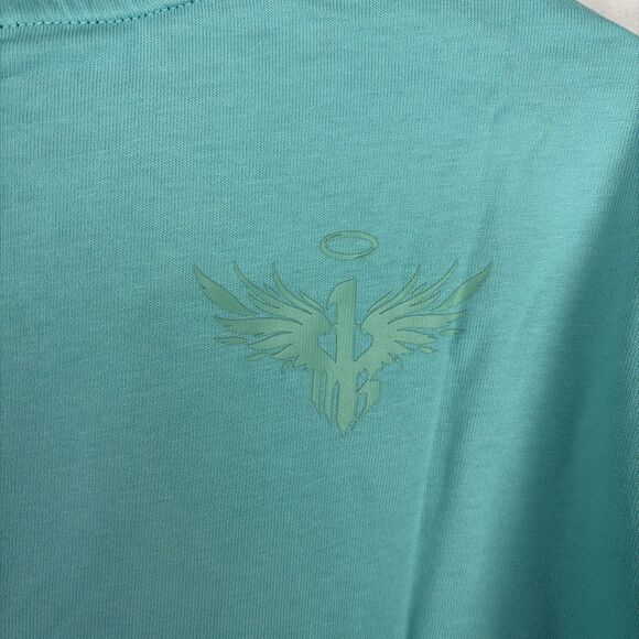 PUMA X Melo Boxy Tee Aqua Crew Neck Casual Short Sleeve T-Shirt Medium NWT - Picture 7 of 9